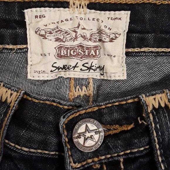 💥Big Star Vintage Sweet Skinny Jeans. Women's Size: Waist 25Lx34 Inseam. - Picture 6 of 12